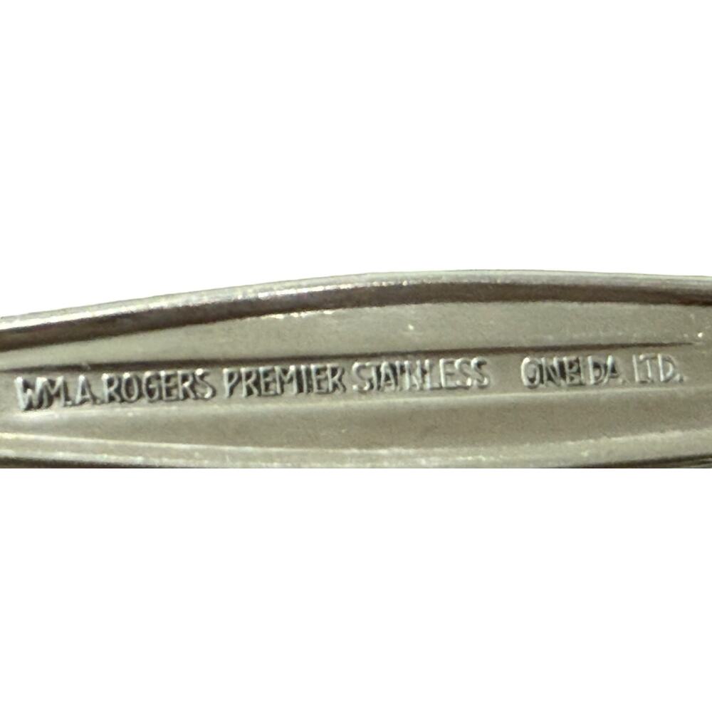 Oneida WINDRIFT Stainless Wm A Rogers Premier Burnished Slotted Serving Spoon 8" - Picture 4 of 4